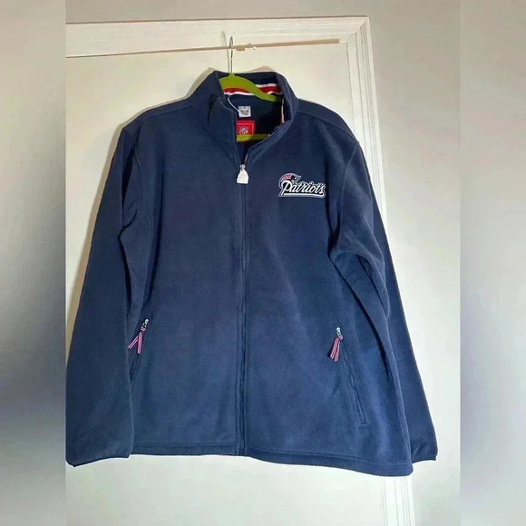 NWOT NFL New England Patriots Full Zip Fleece Sweater Men Size XL Blue. - Picture 1 of 12